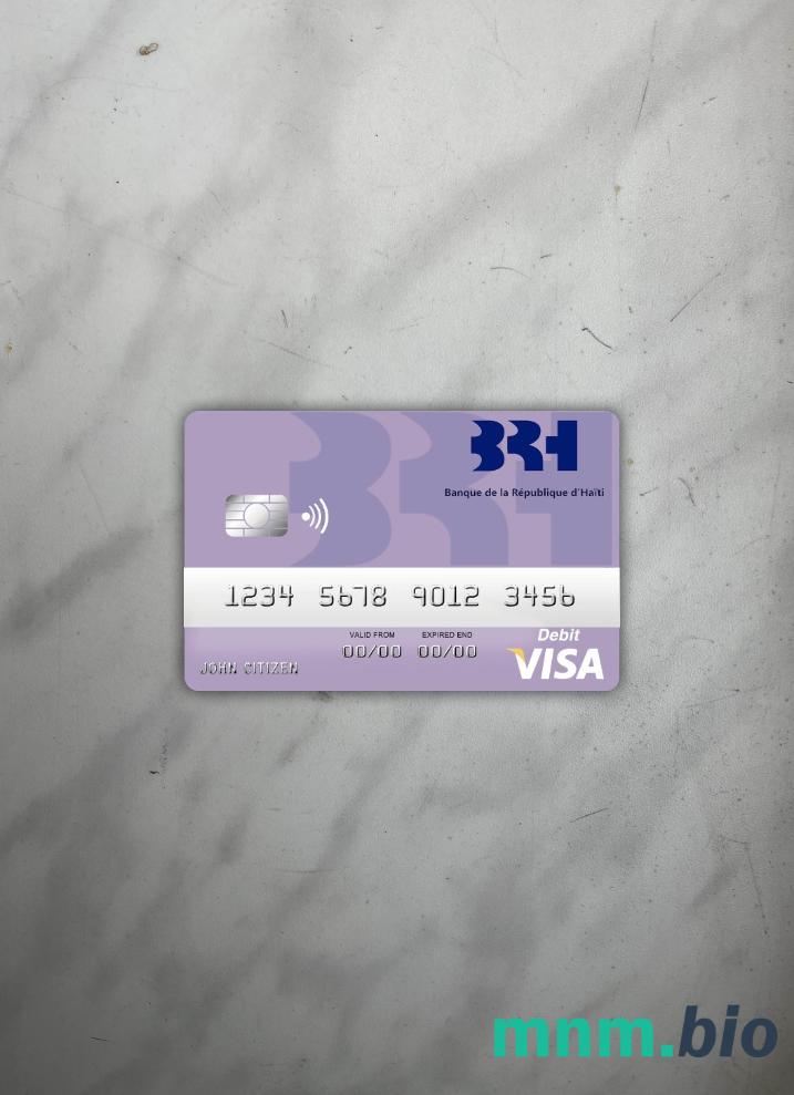 Haiti BRH bank visa obciążyć card wygląd fotograficzny skan PSD + zdjęcie
